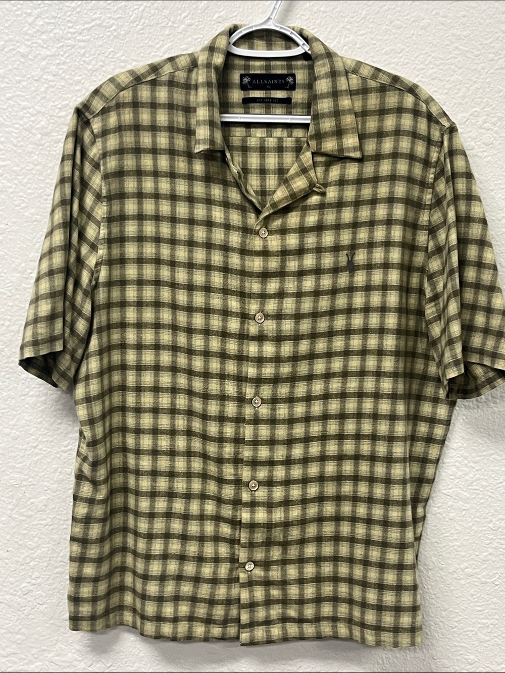 All Saints “Zeke”Plaid Button-Down Shirt
#1124